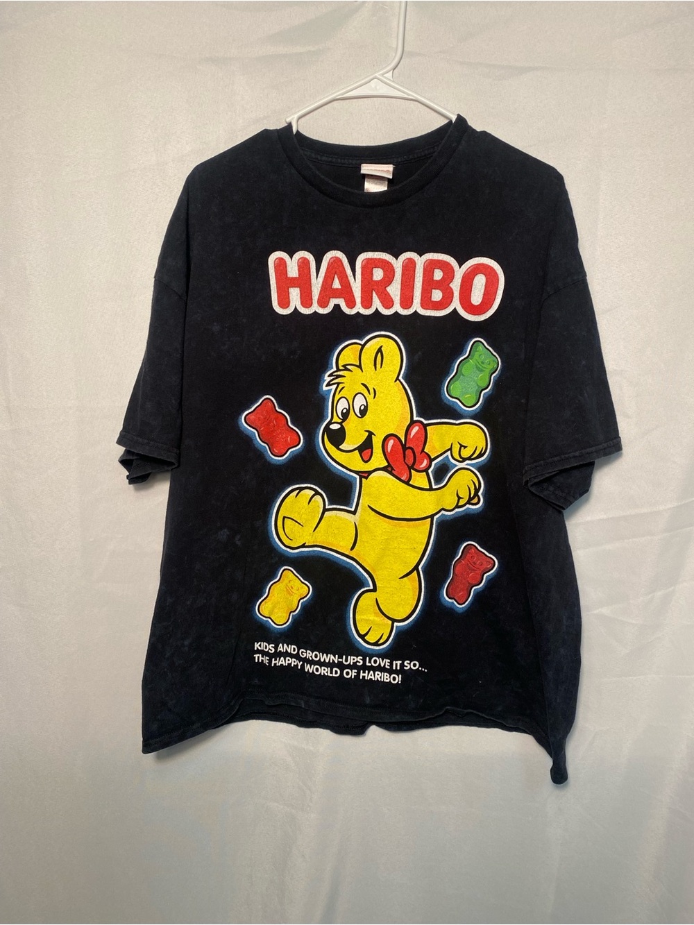 Haribo Men’s Black Graphic T-Shirt with Yellow Bear